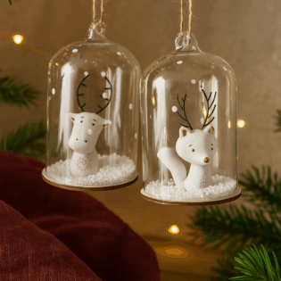 Campanas de cristal “Bosque Nevado”